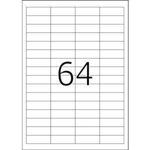 Etichette Premium A4, carta bianca 48,3x16,9 mm opaca 6400 pz.