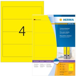 Etichette per cartelle A4 giallo 192x61 mm carta opaca...
