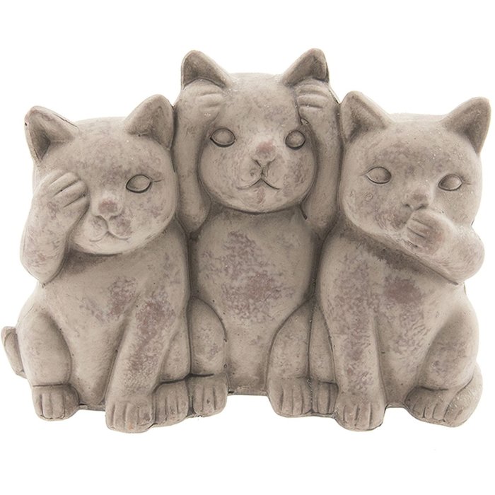 Decorazione gatti 22x10x16 cm grigio - 6TE0193
