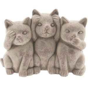Decorazione gatti 22x10x16 cm grigio - 6TE0193