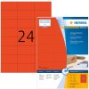 Etichette A4 rosso 70x37 mm carta opaca 2400 pz.