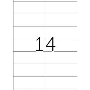 Etichette Premium A4, carta bianca 105x42 mm opaca 1400 pz.