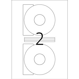 Etichette per CD A4 bianche Ø 116 mm carta opaca...
