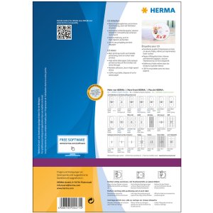 Etichette per CD A4 bianche Ø 116 mm carta opaca 200 pezzi