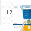 Etichette A4 bianche Ø 60 mm rotonde Carta mobile-rimovibile opaca 1200 pz.