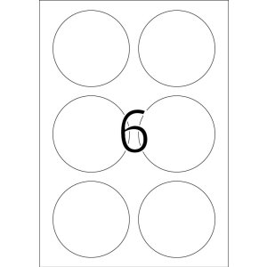 Etichette A4 bianche Ø 85 mm rotonde Carta mobile-rimovibile opaca 600 pz.