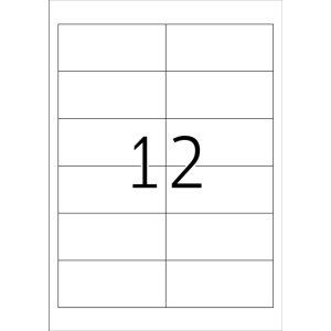Etichette Premium A4, carta bianca 97x42,3 mm opaca 1200 pz.