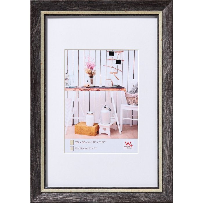 Walther Cornice per quadri Chalet nero 40x50 cm con passepartout 30x40 cm