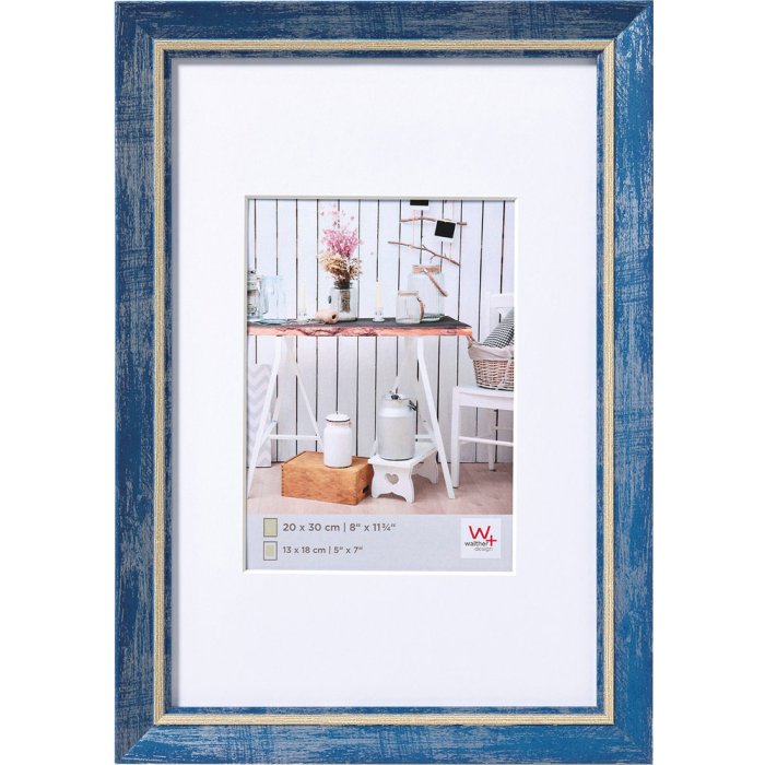 Walther Cornice per quadri Chalet blu 40x60 cm con passepartout 30x45 cm
