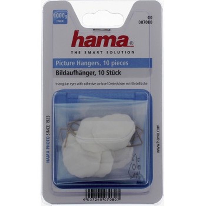 Appendiabiti Hama, occhielli triangolari con superficie adesiva, 10 pezzi.