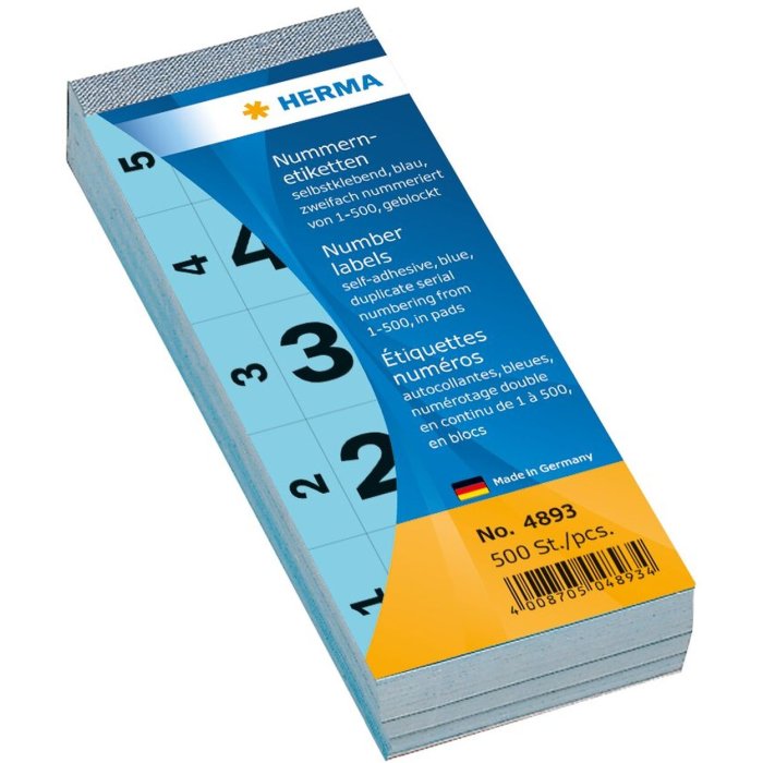 Blocchetto numerico Herma 2-fold in blu