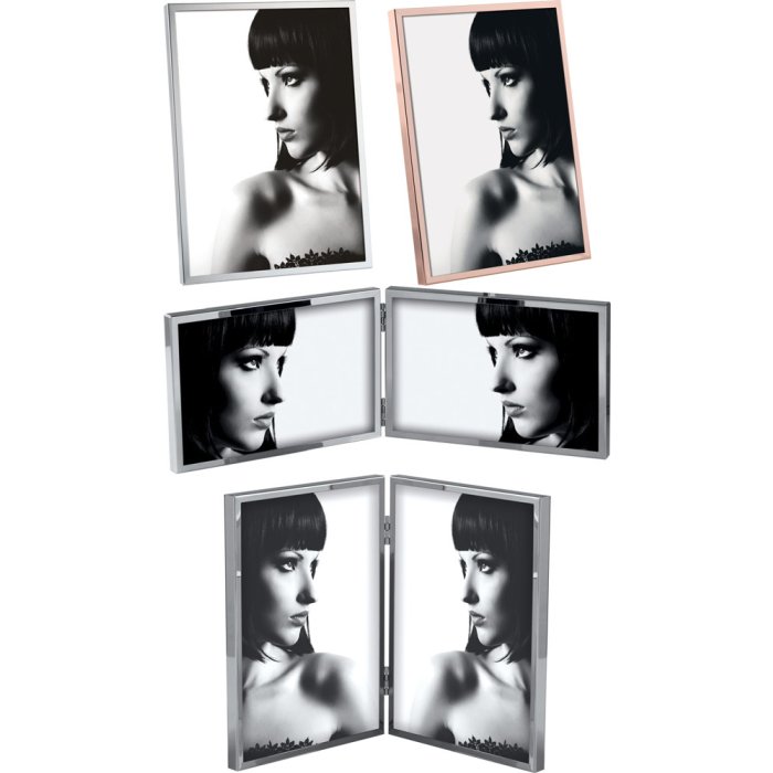 Mascagni M824 Portafoto in metallo da 7x10 cm a 20x25 cm argento e rame lucido