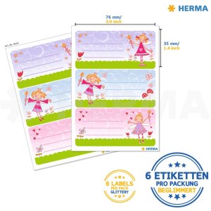 etichette di scuola herma scuola principessa, glimmered