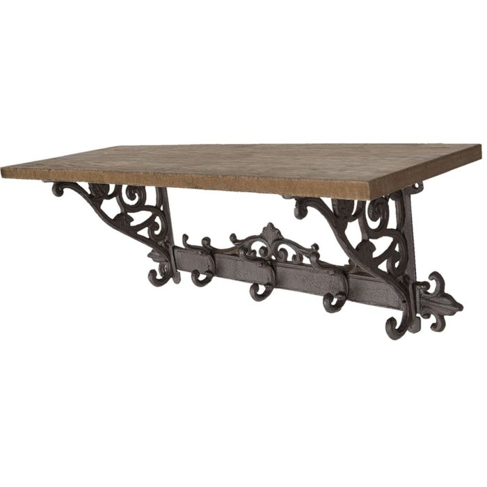Appendiabiti Clayre & Eef 5 Ganci 5Y0526 marrone 58x20x22 cm