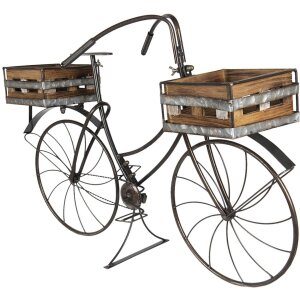 Porta piante Bicycle 5Y0546 marrone 85x30x58 cm