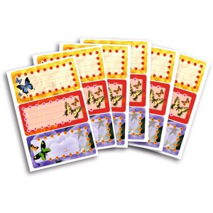 Etichette scolastiche Farfalle, begli mmert