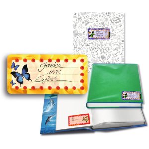 Etichette scolastiche Farfalle, begli mmert