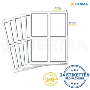 Etichette scolastiche con bordo grigio neutro 40x55 mm