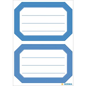 Etichette scolastiche HERMA con bordo blu neutro 82x55 mm