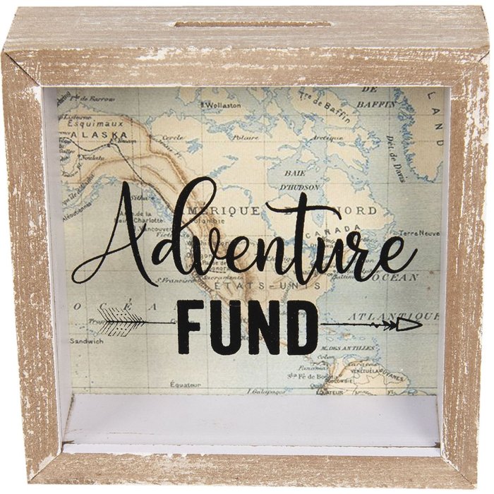 Salvadanaio Adventure Fund 6H1734 marrone 15x5x15 cm