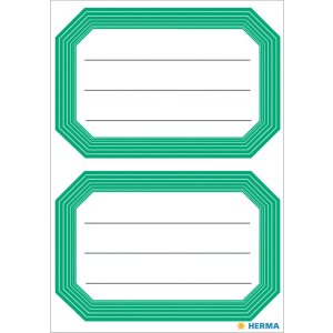 Etichette scolastiche verde neutro foderate 82x55 mm