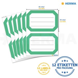 Etichette scolastiche verde neutro foderate 82x55 mm
