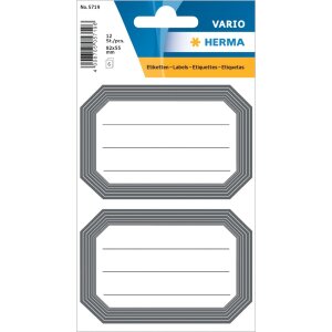 Etichette scolastiche HERMA grigio neutro foderate 82x55 mm