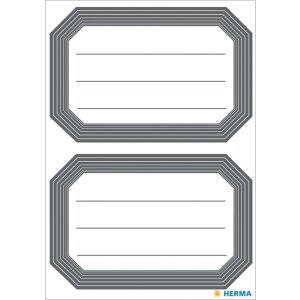 Etichette scolastiche HERMA grigio neutro foderate 82x55 mm