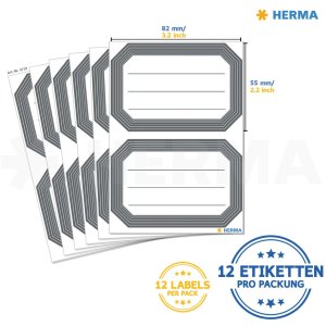Etichette scolastiche HERMA grigio neutro foderate 82x55 mm