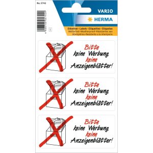 Etichette informative Nessuna pubblicità Foglio...