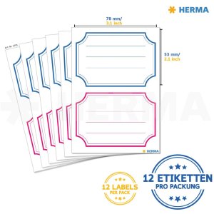etichette scolastiche herma neutre blu-rosse