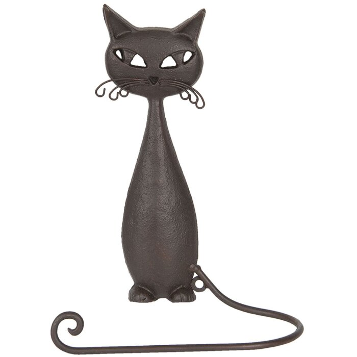 Porta asciugamani ospite Cat 6Y3175 marrone 19x9x28 cm
