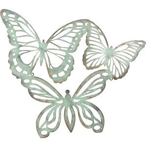 Decorazione murale Farfalle 6y3184 verde angosciato 53x45 cm
