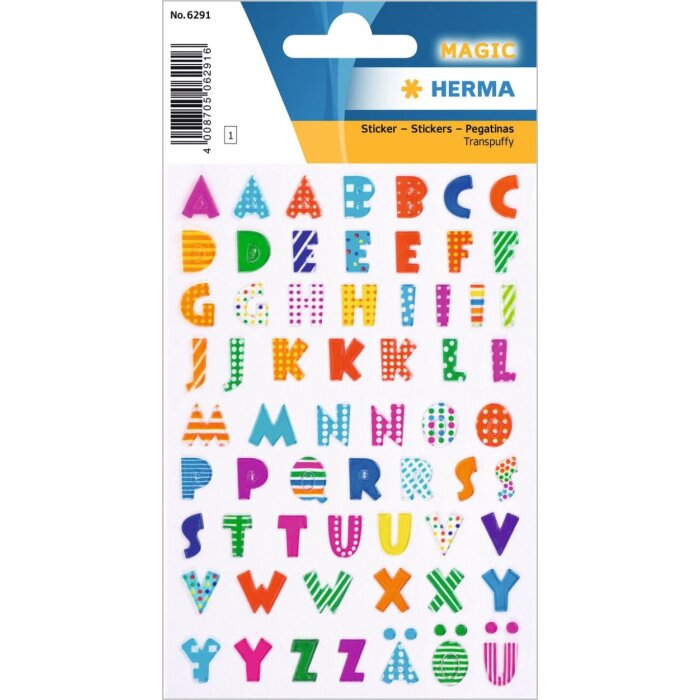 lettere adesive herma, pietra in rilievo multicolore