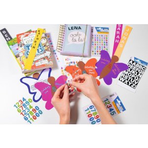 lettere adesive herma, pietra in rilievo multicolore