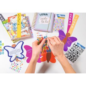 lettere adesive herma, pietra in rilievo multicolore