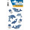 Adesivo magico Delfini, glitterato 1 foglio