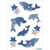 Adesivo magico Delfini, glitterato 1 foglio