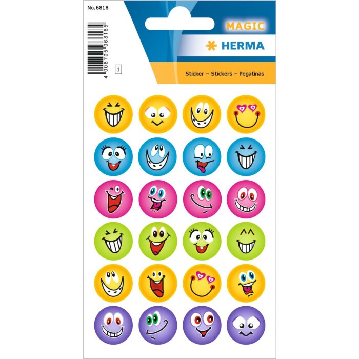 herma magic sticker faces, mica foil