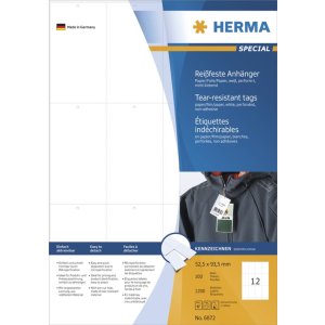 Cartellino antistrappo A4 52,5x93,5 mm carta...