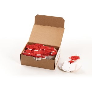 1000 cartellini con filo rosso 32x50 mm