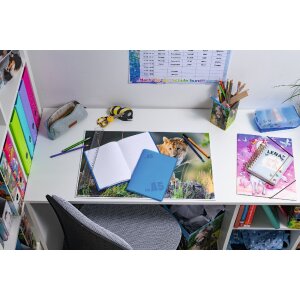 Copertina per quaderno PP A5 trasparente-blu