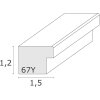 S67YD Cornice in legno argentato da 10x10 cm a 20x20 cm