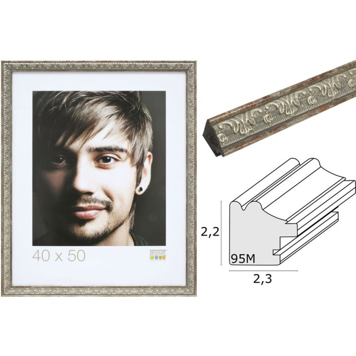 Cornice per foto in plastica argento S95MD