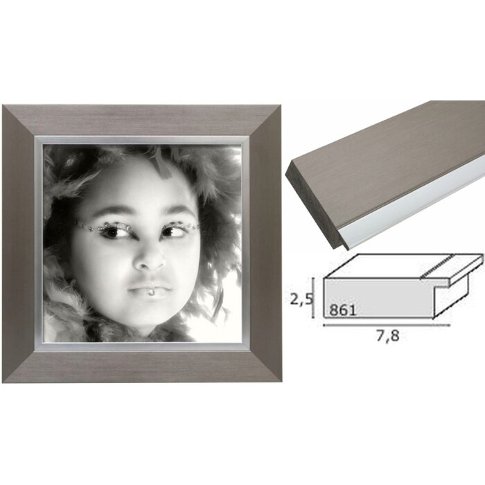 Cornice per foto in plastica argento S861D