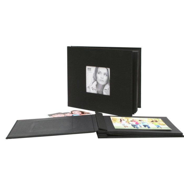 A66DH2 Album adesivo nero con copertina in lino 13x18 cm