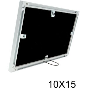 S021D1 Cornice da galleria in alluminio color argento per 2 foto 10x15 cm
