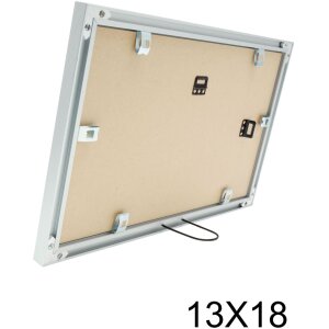 S021D1 Cornice da galleria in alluminio color argento per 2 foto 10x15 cm