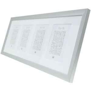 S021D1 Cornice da galleria in alluminio color argento per 4 foto 10x15 cm