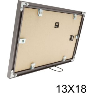 S021D7 Cornice da galleria in alluminio grigio per 2 foto 10x15 cm
